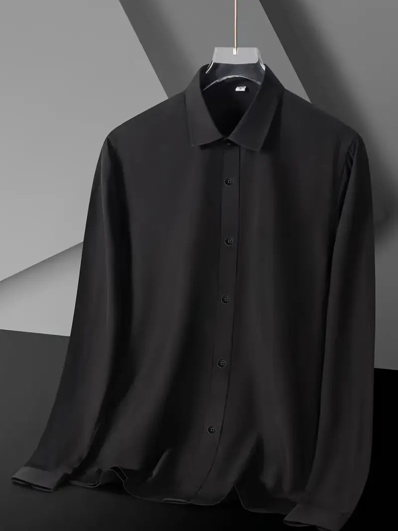 Black Royal – Camisa de Seda para Hombres 🌟