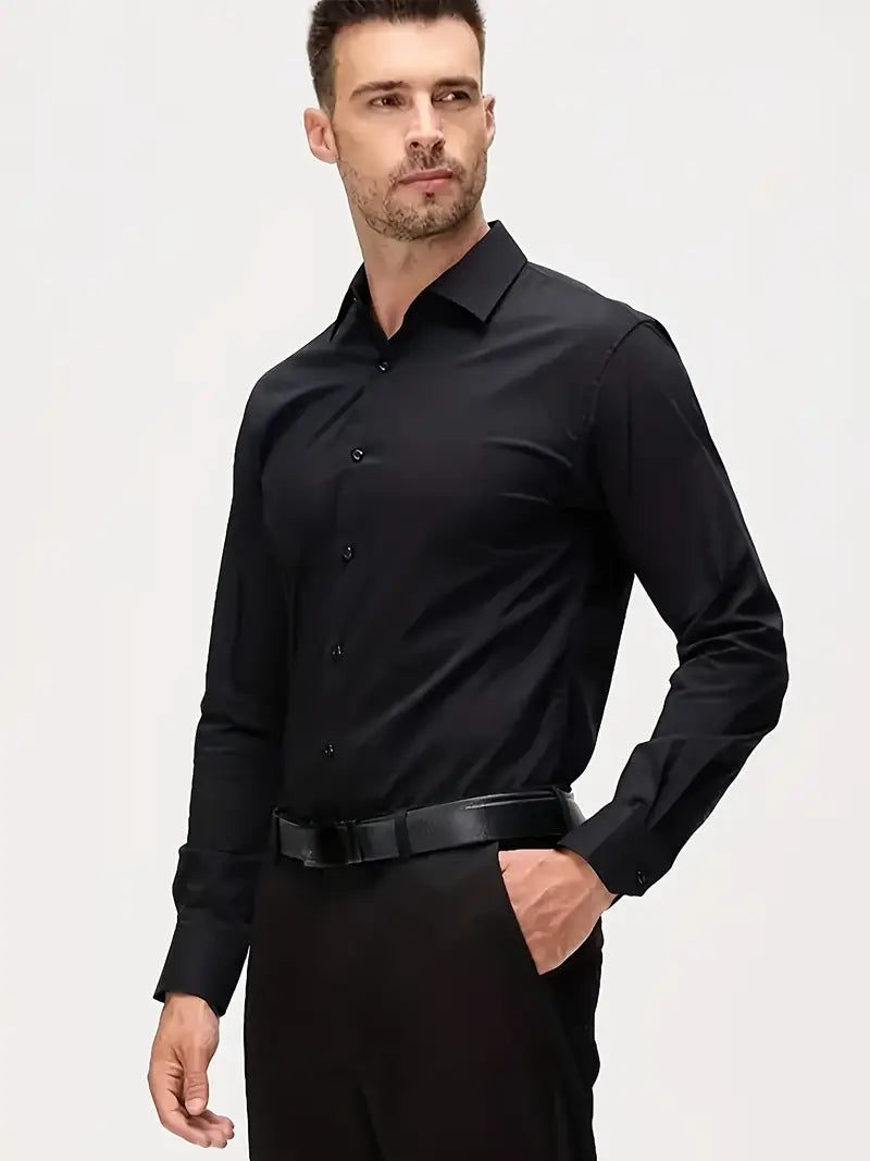 Black Royal – Camisa de Seda para Hombres 🌟